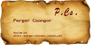 Perger Csongor névjegykártya